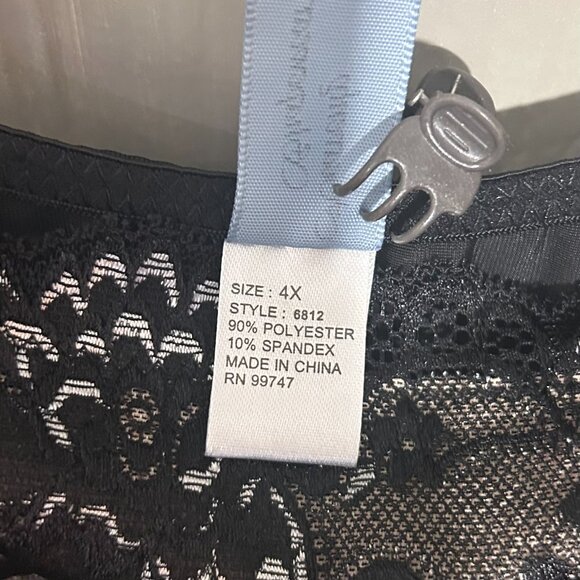 Heavenly Secrets Shapewear Womens Black Spandex Tank Lace Style 6812 Size 4x - Picture 6 of 11